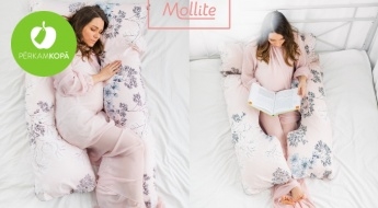 Ražots Latvijā! MOLLITE praktisks gulēšanas atbalsta spilvens grūtniecēm (XL)