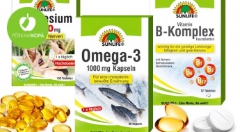 Stiprini organismu! SUNLIFE magnijs, B vitamīns vai Omega 3