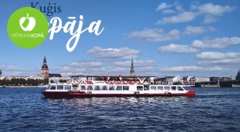 Katru dienu "Rīgas panorāmas" reisi un "Saulrieta reiss"! Brauciens pa Daugavu ar kapitāli atjaunoto kuģīti LIEPĀJA (1 h)