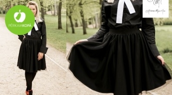 Radīts Latvijā! Gaisīgi svārki melnā krāsā no "Katrīnas Modes Nams" ar elastīgu gumiju
