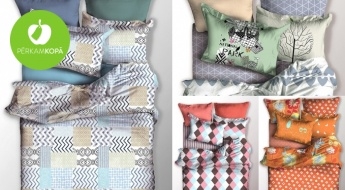 Saldam miegam! 100% mikrošķiedras auduma divpusēji gultas veļas komplekti - dažādi dizaini un izmēri