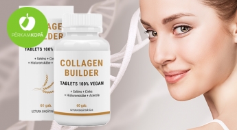 Сделано в Латвии! 100% веганские коллагеновые таблетки  "Collagen Builder Tablets 100% Vegan" (60 таблеток)