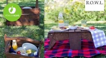 Отправляйся на природу! Очень практичная корзина для пикника - столик, сделанная в Латвии