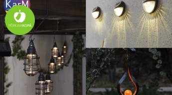 8 dažādu dizainu dekoratīvas LED lampas dārzam - darbojas ar saules baterijām