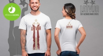 Radīts Latvijā! Unikāla dizaina t-krekli sievietēm un vīriešiem "Latvija - šeit aizsākās mans stāsts"