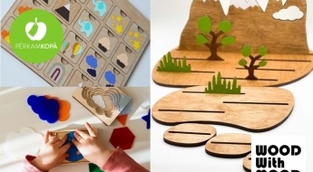 СДЕЛАНО В ЛАТВИИ! Креативные пазл и развивающие детские игры "Wood With Mood"