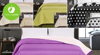 Moderni divpusējie gultas pārklāji guļamistabai - pieejami dažādi dizaini un izmēri