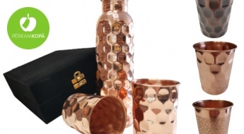 Идея для подарка! Медные графины, бутылка, стаканы и термос  "CopperWare"
