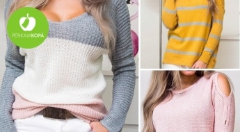 Skaisti un ērti sieviešu džemperi pavasarīgās un piesātinātās krāsās