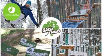 Подарочная карта на тропы "Gaisa Takas" в Тервете - активные спортивные приключения по могучим соснам Тервете