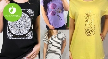 Женские футболки больших размеров с цветами, животными и другими мотивами (до размера XL)