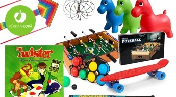 Bērniem patiks! Rotaļlietu, āra un galda spēļu LIELĀ izpārdošana - galda futbols, skrituļdēļi u.c. preces