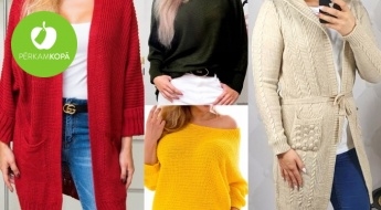 Ērti sieviešu džemperi un garās jakas - 7 skaisti modeļi dažādām gaumēm