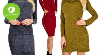 Eleganta arī ziemā! Sievišķīgas ikdienā nēsājamas kleitas ar garajām piedurknēm (S-XL)