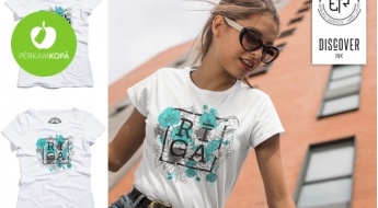 Сделано в Латвии! Женские футболки из 100% хлопка белого цвета со стилизованными надписями LATVIJA и RĪGA