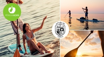 Занимайся SUP-серфингом у чемпиона Латвии! Профессиональный инструктаж + аренда инвентаря на Кишэзерсе + 6 фотографий на память