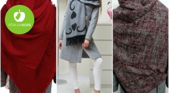 Для тепла и во время холодов! Одноцветные или двухцветные большие женские платки-шарфы с бахромой