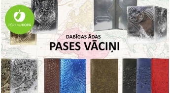 RADĪTS LATVIJĀ! Dažādu dizainu dabīgās ādas pases vāciņi (195 x 140 mm)