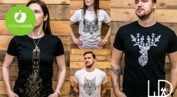 Сделано в Латвии! Мужские и женские футболки с принтом лесных животных от "Latadata"