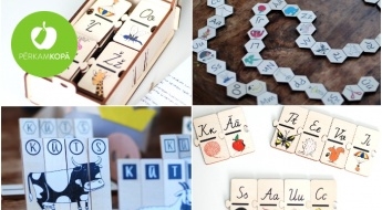 Деревянные настольные игры для всей семьи - игра для торжеств "Spēle 93", детская игра "Burtu taka", "Kūts Pavēlnieks" или НОВИНКА "Burtu puzle"