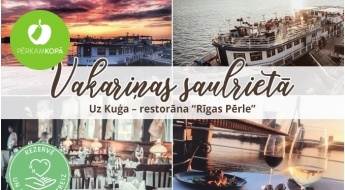 Trīs kārtu vakariņas un izbrauciens ar kuģi-restorānu "Rīgas Pērle" 1 personai