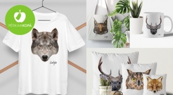 Для всей семьи! Мягкие хлопковые футболки, кружки, сумки для покупок, плакаты и др. товары для дома с лесными зверями Латвии