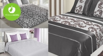 Eleganti un askētiski gultas pārklāji ar divpusēju dizainu no viegla mikrošķiedras auduma