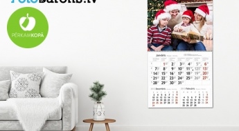 Noplēšami vai pāršķirami krāsaini sienas foto kalendāri ar Tavām bildēm, svinamajām dienām, tekstu un dizainu