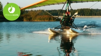 Pacelies spārnos virs Rīgas! 10 vai 20 min lidojums ar motodeltaplānu no ūdens + foto/video