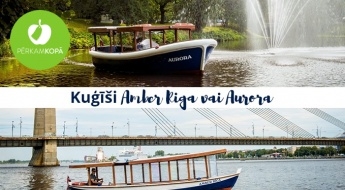 Kuģītis AMBER RIGA vai AURORA: 1 h reiss pa Daugavu un Vecpilsētas kanālu
