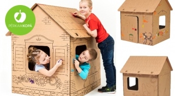 Radīts Latvijā! Radoša rotaļlieta bērniem - kartona spēļu mājiņa "Namiņš"