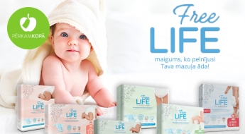 "Freelife" - maigums, ko pelnījusi mazuļa āda! Autiņbiksītes dažādos izmēros: jaundzimušajiem, mazuļiem, bērniem un pusaudžiem