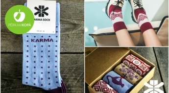 Латышские мастера по созданию носков "KarmaSock" радуют новой Рождественской коллекцией носков! (1, 3 или 4 пары носков, 37 -45 размер)