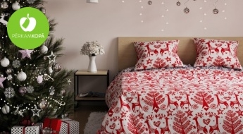 Patīkamam miegam! Divpusēji flaneļa gultas veļas komplekti ar Ziemassvētku motīvu