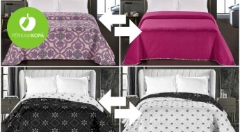 Atjauno guļamistabas izskatu! Divpusēji gultas pārklāji no stepētas mikrošķiedras ar skaistiem rakstiem