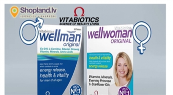 Vitabiotics: vitamīni WELLWOMAN, WELLMAN vai WELLKID visai ģimenei (30 tabletes)
