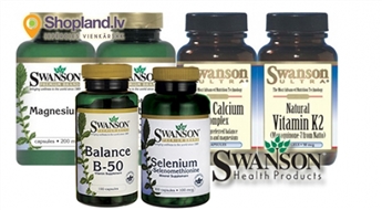 SWANSON: B vitamīns, Magnijs, Koraļļu kalcijs, Selēns u.c. vitamīni un minerālvielas visai ģimenei