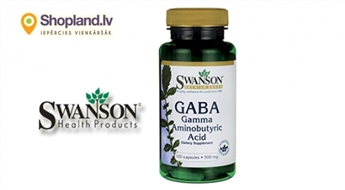 SWANSON: GABA 500mg (gamma-aminosviestskābe,100 kapsulas)