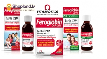 Vitabiotics: Feroglobin uztura bagātinātāji ar dzelzi kapsulās vai šķidrā veidā