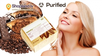 Purified: Beauty Chocolate N120 - uztura bagātinātājs melnajā šokolādē ādas, kaulu, zobu, nagu un matu veselībai