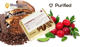 Purified: Cranberry Chocolate N30 - uztura bagātinātājs melnajā šokolādē urīnceļu veselībai